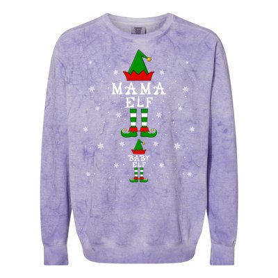 Pregnancy Announcet Mama Elf Elf Pregnant Christmas Funny Gift Colorblast Crewneck Sweatshirt