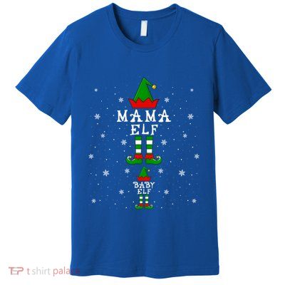 Pregnancy Announcet Mama Elf Elf Pregnant Christmas Funny Gift Premium T-Shirt