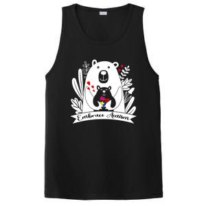 Proud Autism Mom Bear Animal Puzzle Autism Awareness Day Cute Gift PosiCharge Competitor Tank