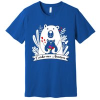 Proud Autism Mom Bear Animal Puzzle Autism Awareness Day Cute Gift Premium T-Shirt