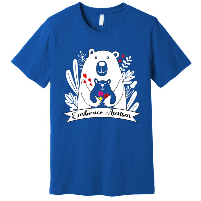 Proud Autism Mom Bear Animal Puzzle Autism Awareness Day Cute Gift Premium T-Shirt