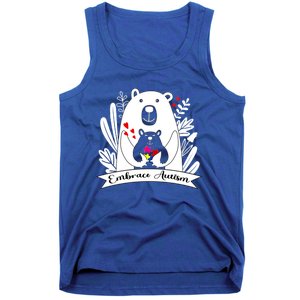 Proud Autism Mom Bear Animal Puzzle Autism Awareness Day Cute Gift Tank Top