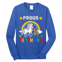 Proud Autism Mom Puzzle Pieces Unicorn Autism Awareness Gift Long Sleeve Shirt