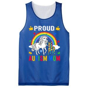 Proud Autism Mom Puzzle Pieces Unicorn Autism Awareness Gift Mesh Reversible Basketball Jersey Tank