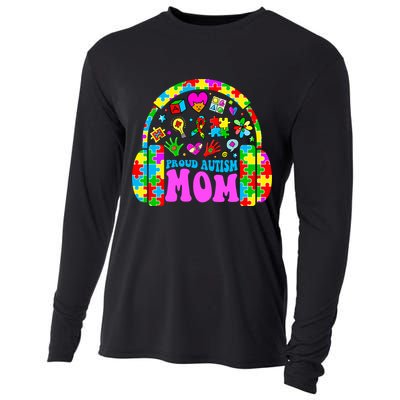 Proud Autism Mom Retro Mama Autism Awareness Month Gift Cooling Performance Long Sleeve Crew