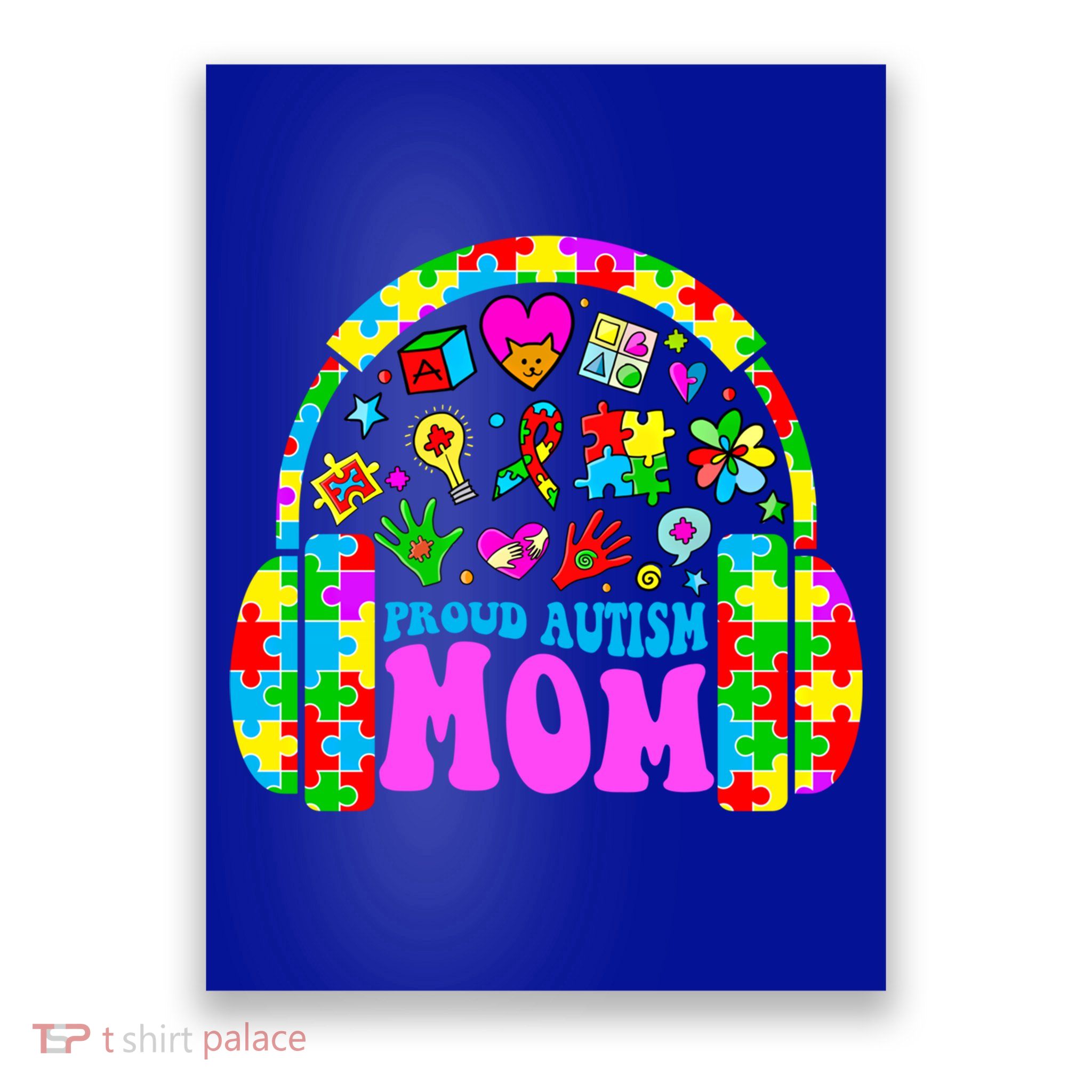Proud Autism Mom Retro Mama Autism Awareness Month Gift Poster