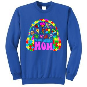 Proud Autism Mom Retro Mama Autism Awareness Month Gift Tall Sweatshirt