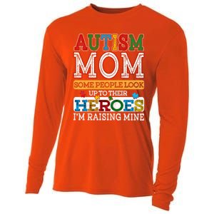 Proud Autism Mom Raising Hero Sped Mom Autism Awareness Gift Cooling Performance Long Sleeve Crew