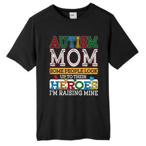 Proud Autism Mom Raising Hero Sped Mom Autism Awareness Gift Tall Fusion ChromaSoft Performance T-Shirt