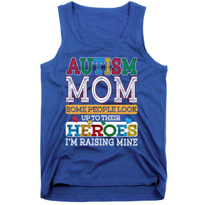 Proud Autism Mom Raising Hero Sped Mom Autism Awareness Gift Tank Top