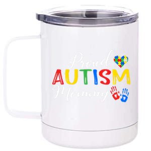 Proud Autism Mommy Autism Awareness Month Autistic Support Gift 12 oz Stainless Steel Tumbler Cup