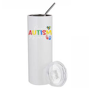 Proud Autism Mommy Autism Awareness Month Autistic Support Gift Stainless Steel Tumbler