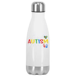 Proud Autism Mommy Autism Awareness Month Autistic Support Gift Stainless Steel Insulated Water Bottle