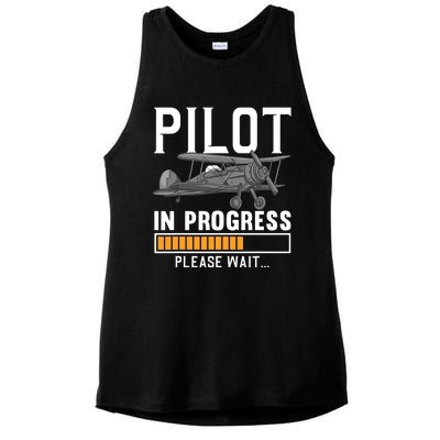 Pilot Art Men Women Airline Future Pilot Aviation Airplane Ladies PosiCharge Tri-Blend Wicking Tank