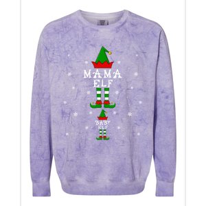 Pregnancy Announcet Mama Elf Elf Pregnant Christmas Gift Colorblast Crewneck Sweatshirt