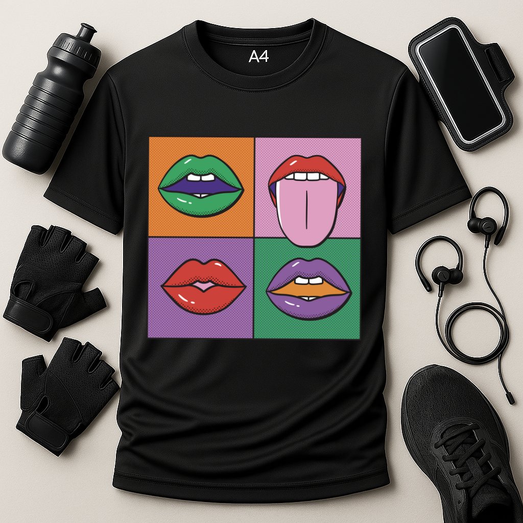 Pop Art Mouths Cooling Performance Crew T-Shirt
