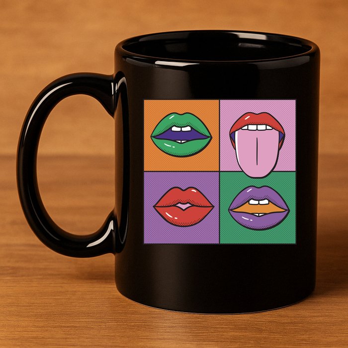 Pop Art Mouths 11oz C Handle Ceramic Mug