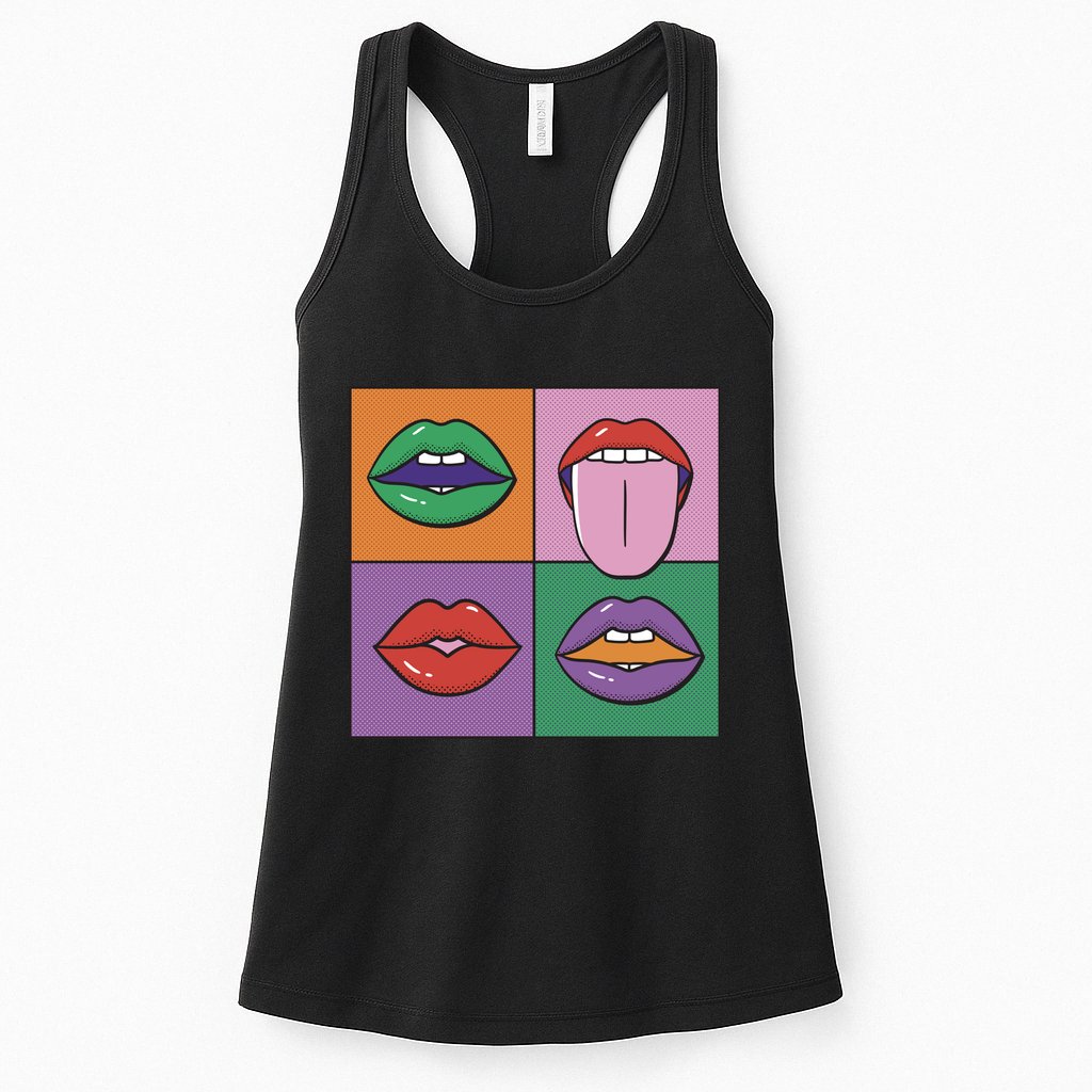 Pop Art Mouths Womens Tank Top