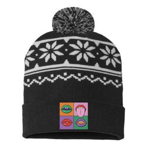 Pop Art Mouths USA-Made Snowflake Beanie