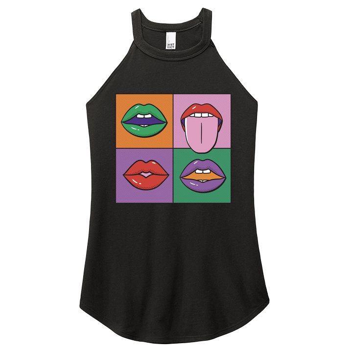 Pop Art Mouths Women's Perfect Tri Rocker Tank