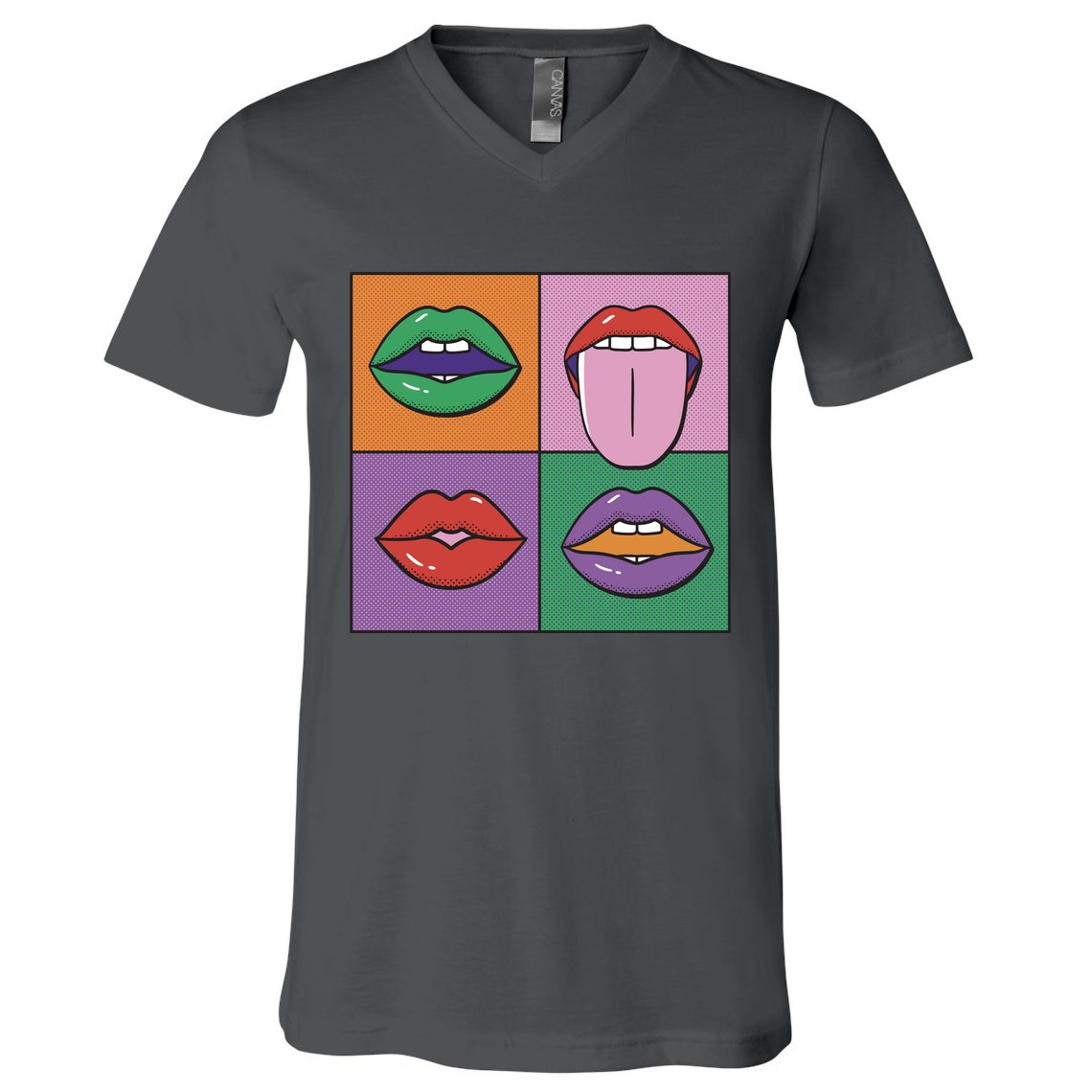 Pop Art Mouths V-Neck T-Shirt
