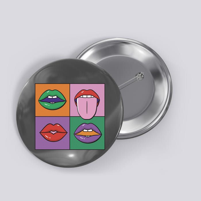 Pop Art Mouths Button