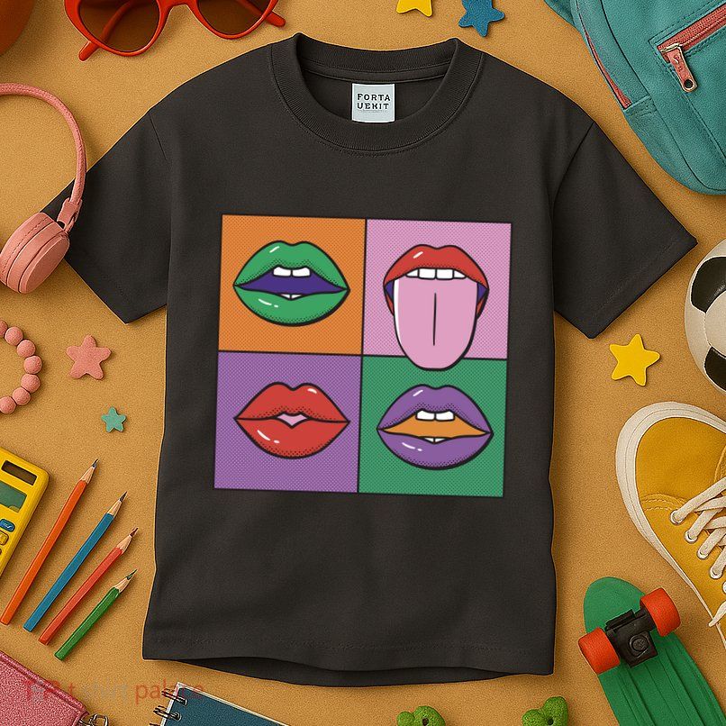 Pop Art Mouths Kids T-Shirt