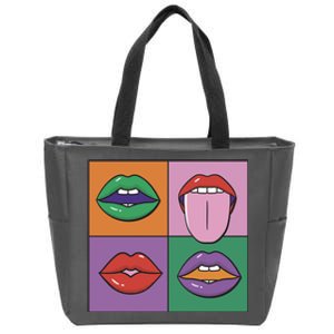 Pop Art Mouths Zip Tote Bag