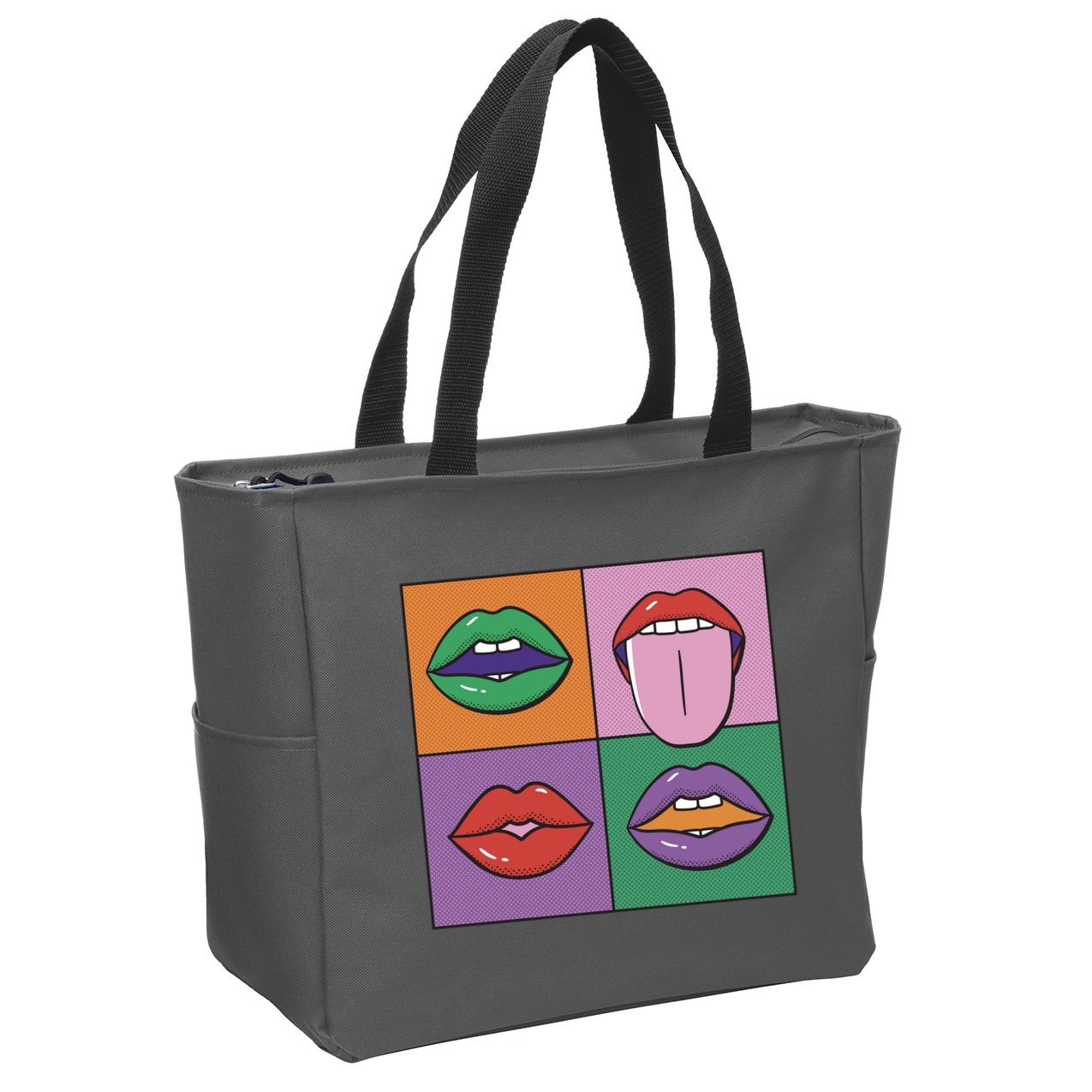 Pop Art Mouths Zip Tote Bag