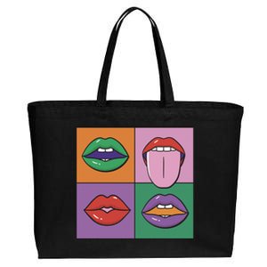 Pop Art Mouths Cotton Canvas Jumbo Tote