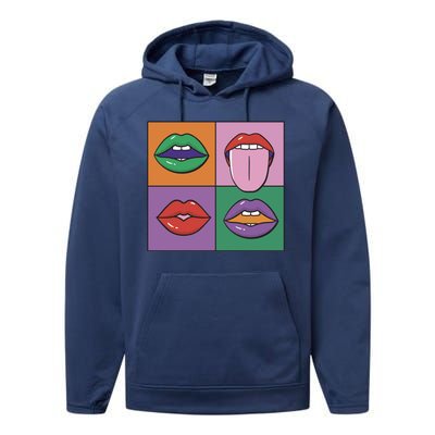 Pop Art Mouths Performance Fleece Hoodie