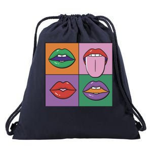 Pop Art Mouths Drawstring Bag