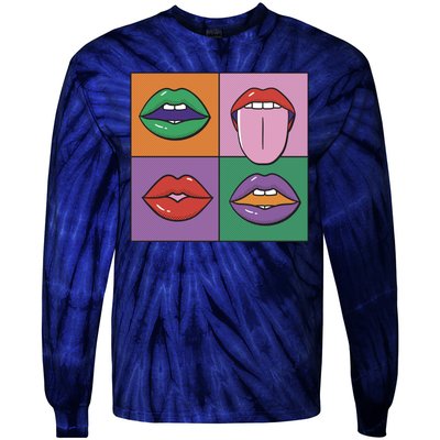 Pop Art Mouths Tie-Dye Long Sleeve Shirt