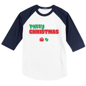 Pregnancy Announcet Merry Christmas Also IM Pregnant Great Gift Baseball Sleeve Shirt