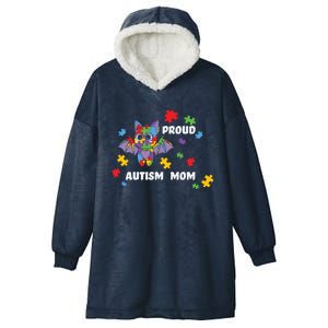 Proud Autism Mom Bat Cool Gift Hooded Wearable Blanket