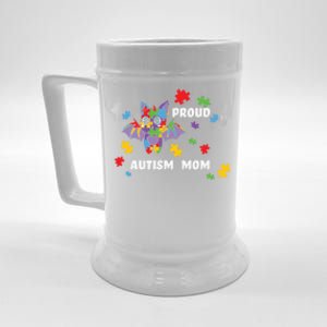 Proud Autism Mom Bat Cool Gift Beer Stein