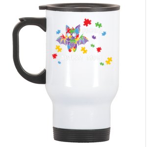 Proud Autism Mom Bat Cool Gift Stainless Steel Travel Mug