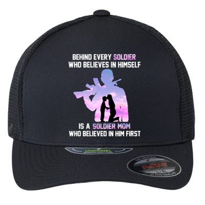 Proud Army Mom Of Every Soldier Hero Gift Flexfit Unipanel Trucker Cap