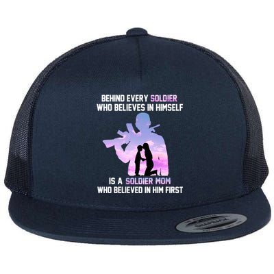 Proud Army Mom Of Every Soldier Hero Gift Flat Bill Trucker Hat