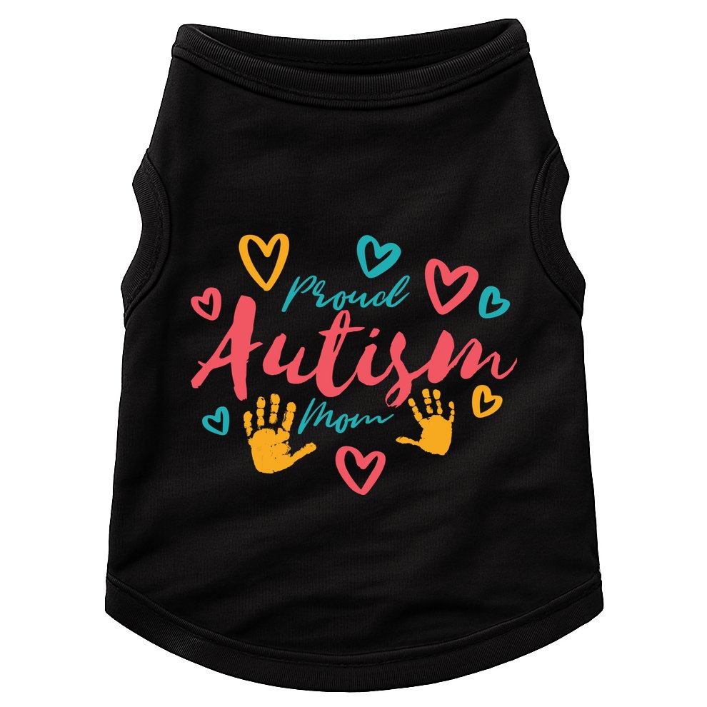 Proud Autism Mom Handprints Doggie Tank