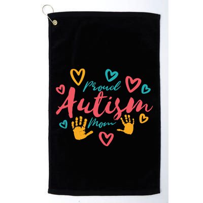 Proud Autism Mom Handprints Golf Towel