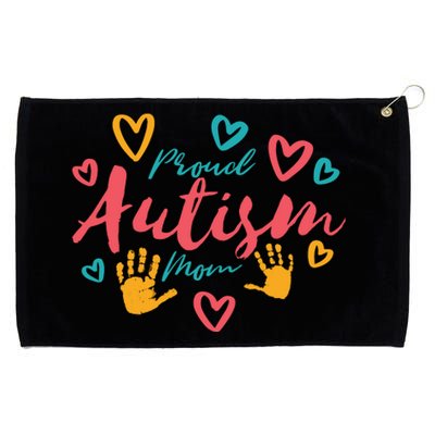 Proud Autism Mom Handprints Grommeted Golf Towel