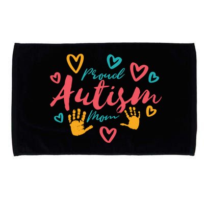 Proud Autism Mom Handprints Microfiber Hand Towel