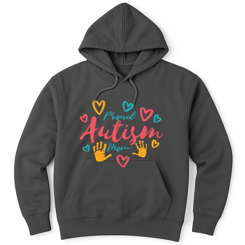 Proud Autism Mom Handprints Hoodie