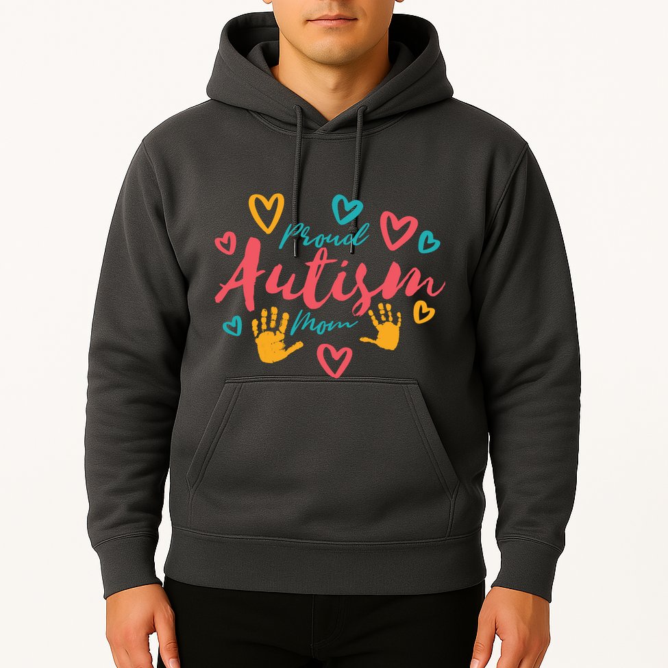 Proud Autism Mom Handprints Hoodie