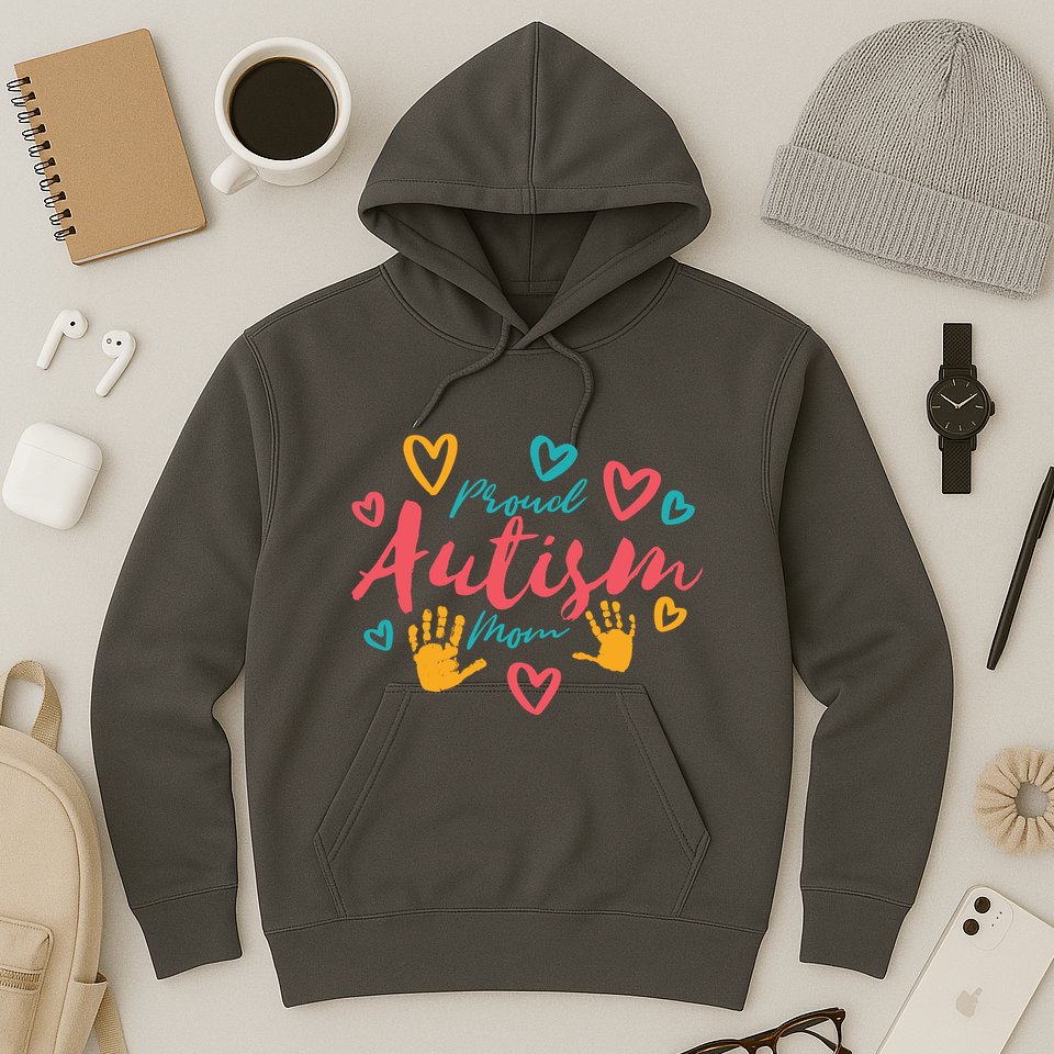 Proud Autism Mom Handprints Hoodie
