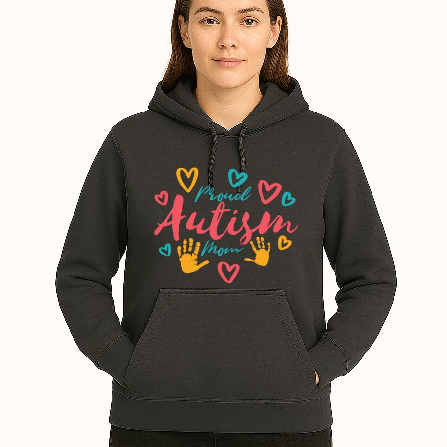 Proud Autism Mom Handprints Hoodie