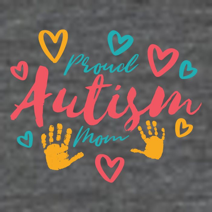 Proud Autism Mom Handprints Button