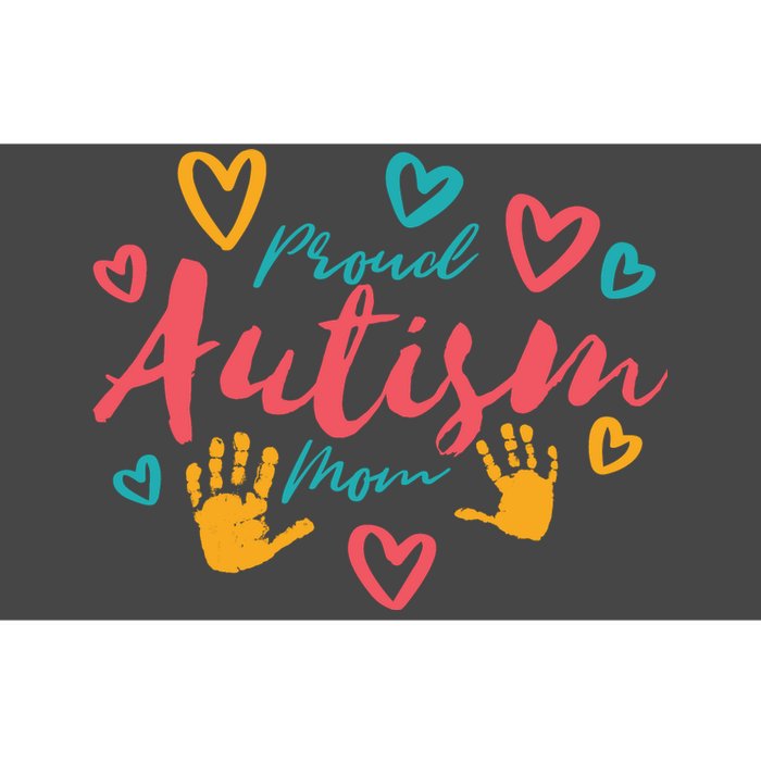 Proud Autism Mom Handprints Bumper Sticker