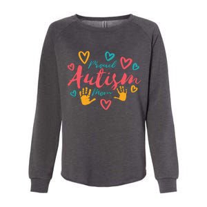 Proud Autism Mom Handprints Womens California Wash Sweatshirt